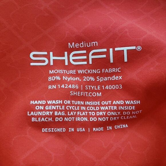 SHEFIT Fierce Boss Leggings Size M Fierce Red Full Length High Waisted Active - Picture 6 of 8